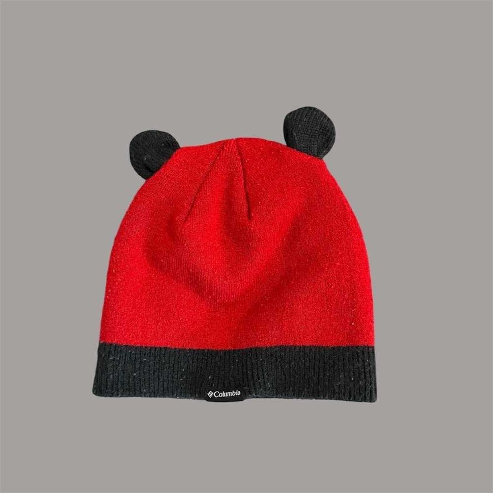 Columbia Red and Black Beanie with Ears